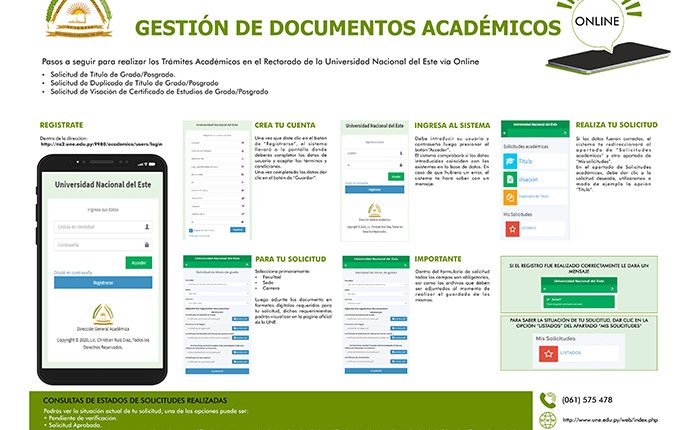 Paso a paso de cómo realizar solicitud de documentos académicos en línea.