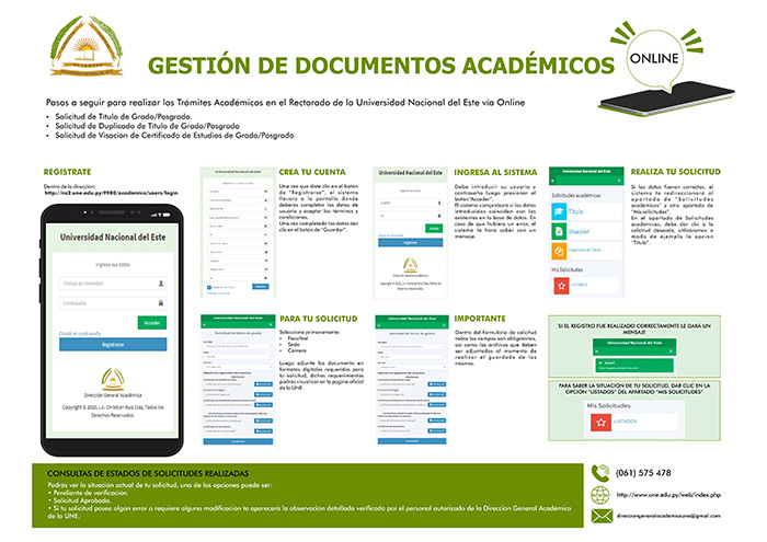 Paso a paso de cómo realizar solicitud de documentos académicos en línea.