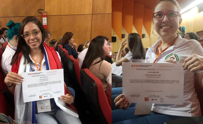 Jóvenes investigadores de la UNE ganadores de nueve premios en la edición de 2019.