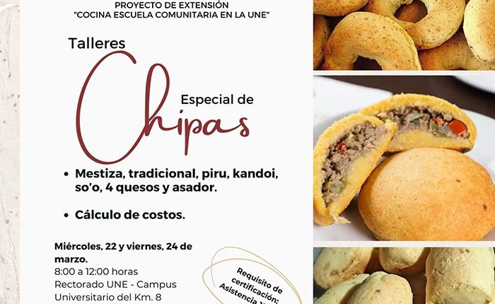 Afiche de invitación de talleres especiales de elaboración de chipas.