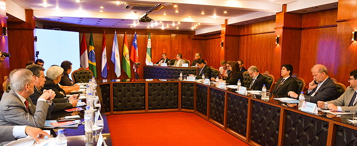 La reunión tuvo lugar este viernes en el Paraninfo del Rectorado de la Universidad Nacional del Este (UNE).